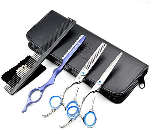 WYGC Scissors Linkshändig Friseurscheren Haarschere Haarschneideschere 6.0,Friseurschere 9CR13 Super Scharf Kombinationsset Perfekt für Linkshänder Friseur