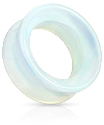 beyoutifulthings Ohr-Tunnel Opal-Stein Ohr-Piercing Ohr-Schmuck Ohr-Plug Double Flared Sattel-Verschluss 6-25mm