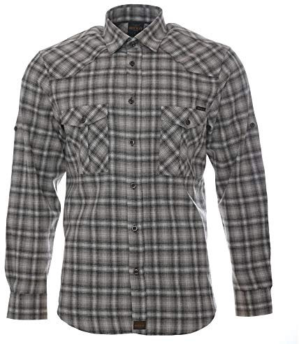 ROCK-IT Apparel I Camicia di Flanella a Maniche Lunghe da Uomo I Camicia a Quadri da Boscaiolo I Camicia a Quadri con Barra di Chiusura [S-5XL] qualità Premium I Color Marrone/Bianco - RI1043-5-S