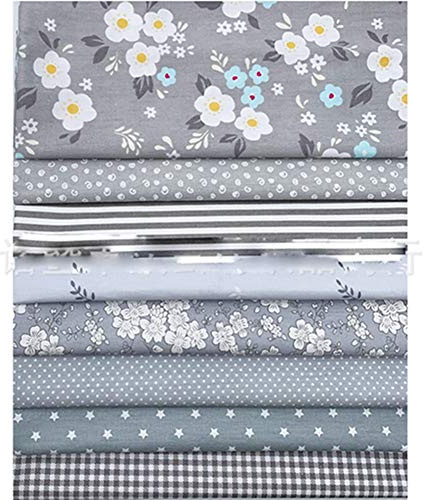 Egurs Neueste Grau Serie Baumwollstoff Patchwork Stoffe 8 Stück 50 * 40cm DIY Handwerk Baumwolltuch Stoffreste Paket Stoffpakete