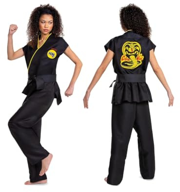 Disguise Cobra Kai Adult Costume, Official Cobra Kai Gi for with Black Belt, Adult Size Large/Extra Large
