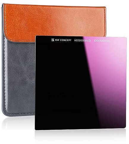 K&F CONCEPT Filtre ND Densité Neutre ND32000 4.5 (15 f-Stops) Carré 100X100mm Verre Optique Revêtement Nano Multicouche pour Objectif Appareil Photo