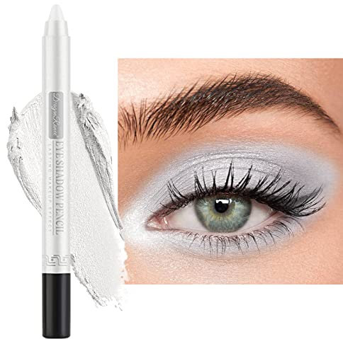 Stylo fard à paupières ver à soie nacré durable imperméable et non fleurissant stylo gel nacré brillant stylo ombre à paupières 12 couleurs (blanc peral)