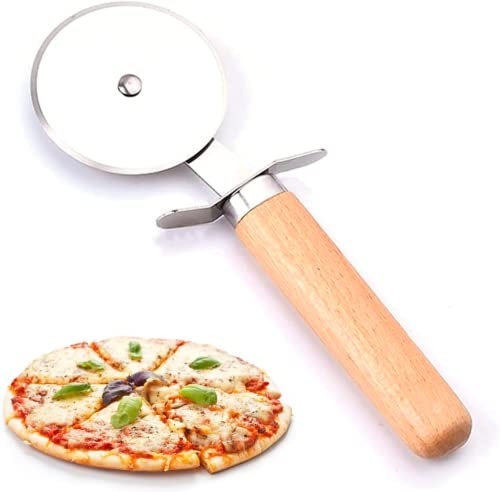 Cortador de Pizza Profesional, Pizza Cutter de Acero Inoxidable con Protección, Corta Pizza con Rueda Afilada Segura, Utensilios para Pasta y Pizza, Cortador de Pizza con Rueda Antiadherente