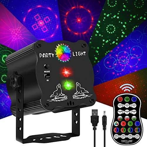 YAOBLUESEA Partylicht Discokugel,LED Musikgesteuert Discolicht mit Fernbedienung,Diskokugel mit USB Kabel,Timing-Funktion RGB Party Lichter für Partys