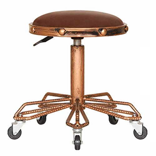 Bar Stool PU Leather Adjustable Height Swivel Counter Height Kitchen Extra Height Retro 5 Colors (Color : Dark Brown) (Light Brown)