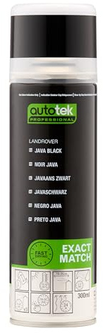 Autotek Professional Exact Match Car Spray Paint, Landrover Java Black Aerosol Spray, 300 ml