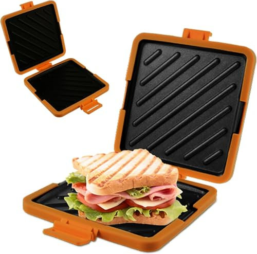 Microonde Toastie Sandwich Maker Silicone Microonde Pentole Wireless Toastie Maker Piastra antiaderente Sandwich Maker Tecnologia Heatwave Sandwich Tostapane per cucinare deliziosi panini croccanti
