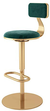 QXGJTLI Barhocker Frühstücks-Drehstuhl, verstellbare Barhocker, drehbare Barhocker mit Rückenlehne, Frisierstuhl, Samt, Küchenthekenhöhe, Esszimmerstühle für Küche, Bistro, Esszimmer