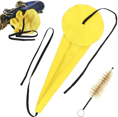 Alto/Tenor/Soprano Saxophone Cleaning Cloth Kit, Microfiber Sax Cleaning Cloth for Alto Tenor Clarinet Flute and other Wind & Woodwind Instruments, Clarinet Flute Trumpet Cleaner, Mouthpiece Brush
