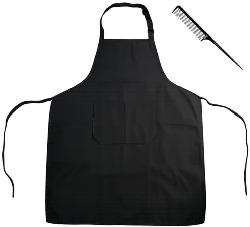 JRSHIRLEYLTD 1 st frisörförkläde, frisörfrisörfrisörkappa med kam, hårfärgningsmedel salong hårstyling och personligt bruk, vattentät, cape med väska, svart, Länge 21.6 cm x Breite 15.7 cm