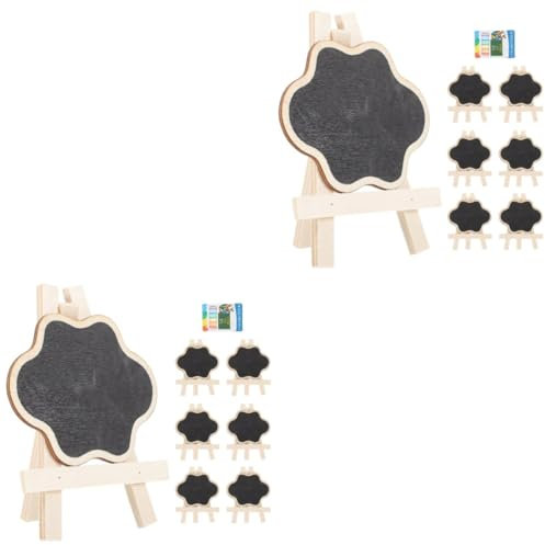 DIYEAH 2 Sätze Mini-Tafel malbrett zeichenpad malboard gartentisch Black Board Etikett Stand Maltafel für Kindertisch dekorative Nachrichtentafeln Werbetafel hölzern