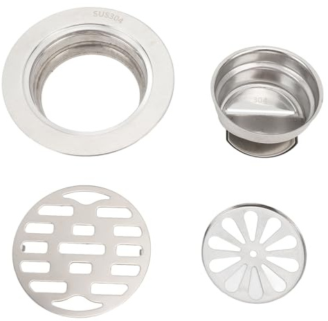 Drain de Sol Rond 75mm, 10cm Acier Inoxydable 304, Anti-Odeur avec Filtre à Cheveux, Bouchon de Sol Amovible pour Salle de Bain et Balcon