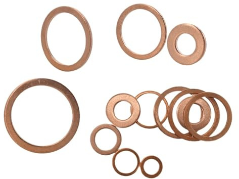YUQIWANG(レインキのお店) Kupferdichtung, feste Dichtung, Ölablassschraube, Öl for Boot, Crush Flat Seal Ring, Werkzeug, Hardware-Zubehör, Kupfer-Unterlegscheibe, Dichtring(M8x13x1.5(50Pcs))