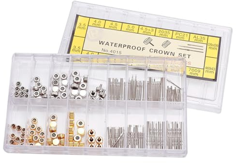 Milltrip Watch Repair Kit, Stainless Steel Watch Stem, Crown and Spring Bar Replacement Set for Watchmakers