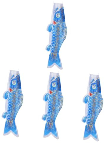 BESPORTBLE 4pcs Japanese Carp Windsock Koinobori Decorative Flag Outdoor Fish Streamer