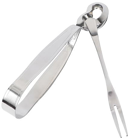 VICASKY 2pezzi Pinze e Forchetta Per Lumache in Acciaio Alimentare Utensili Da Tavola Impilabili Per Cucina e Ristorante Pinza e Forchetta Per Lumache Stoviglie Per