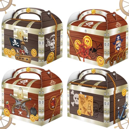 cajas del tesoro pirata regalos para fiestas juegos de halloween accesorios | 12 cajas del tesoro pirata regalos para fiestas juegos de halloween accesorios para fiestas temáticas piratas