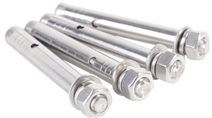 Tornillos de expansión con anclaje, Tornillos de expansión de medio diente, pernos de anclaje de hormigón, acero inoxidable 304, M6, M8, M10, M12, M14, M16, paquete de 5, varios tamaños(60Mm-M10)
