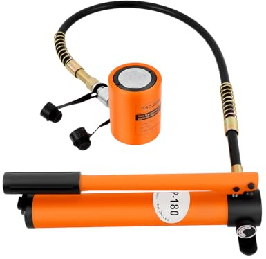 HUOMMGS Hydraulische Handpumpe 20T Handpumpe Hydraulikpumpe 350CC Hydraulik Pumpe 700kg/cm² Öl Handpumpe mit Hebebock, 1m Schlauch und Handgriff Multifunktional Hydraulische Pumpe für Heben, Biegen