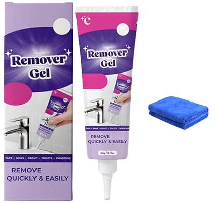 Deep-Penetration Remover Gel, No-Scrub Tile Gap & Wall Joint Cleaner, Multi-Surface Kitchen Bathroom Silicone Stain Remover, Safe on Metal and Ceramic, Protective Shield 50 ml (1)