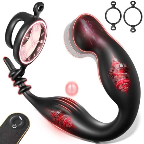 Analvibratoren für Mann Prostata Stimulation Männer, Dildo mit abnehmbaren Penisring, 9 Schwungmodi & 9 Vibrationen, Anal Vibrator mit Fernbedienung, Anal Plug Sex Spielzeug für die Männer Sex Toys