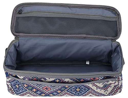 Alomejor Doppio Campeggio con Cerniera in Campeggio Grande capacità Vari Utili per Alpinisti, Tessuto BBQ Oxford, Osso da Colorare di Filati (Ricamo blu)
