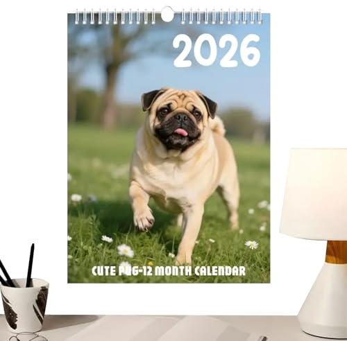 Väggkalender 2026 Hundtema Månadsplanerare Och Dekoration