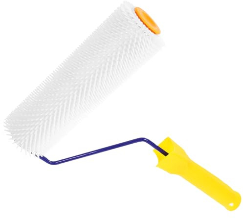 DIKACA Rullo Chiodato per Massetto Autolivellante 23 CM Manico Rullo per Pavimenti a Punte per Aerazione e Decorazione Superfici Riutilizzabile e Resistente Colore Colore Casuale