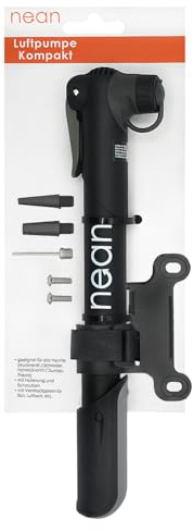 nean Cykelram luftpump kompakt, med hållare och ventiladapter, 33 ml, svart