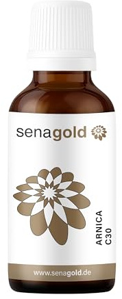 Senagold Arnica C30 Globuli – 20 Gramm laktosefreie Streukügelchen - homöopathisches Arzneimittel nach HAB – GMP-geprüfte Herstellung in Deutschland