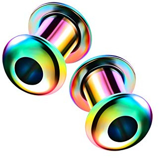 KJM FASHION Eloxiert Regenbogen-Piercing, 2 Stück