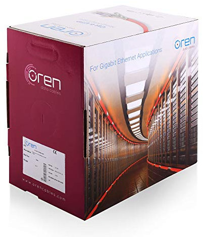 Oren CAT6 305m Ethernet Cable - 23 AWG Pure Copper Wire - 400 MHz Bandwidth UTP Internet LAN Network Cable - Halogen Free, Non-Corrosive, Flame Retardant - Gigabit High Speed Ethernet Cable