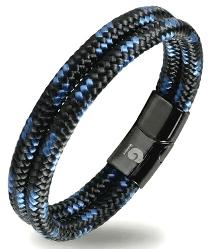 Segeltau Armband Geflochten Nautisch mit Magnetverschluss Seil Armbänder Maritim Surferarmband Galeara Noa