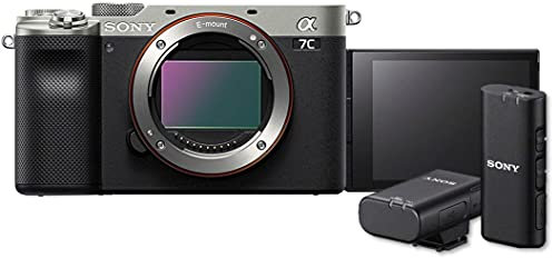 Sony Alpha 7 C | Full-frame Mirrorless Interchangeable Lens Camera - Silver, with Wireless Microphone, Bundle