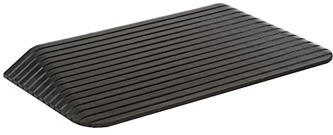 Bepco Rollstuhlrampe -Türkantenrampe - Schwellenrampe - Bordsteinkanten-Rampe aus Gummi - Auffahrrampe - Türschwellenrampe (6,5 x 110 x 42 cm)