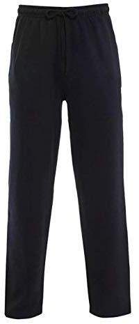 Style Lockers Mens Open Hem Jogging Pants - Plain Bottoms Joggers Fleece Pants Active Wear Gym Sports Sweatpants Yoga Trousers Black 4X-Large