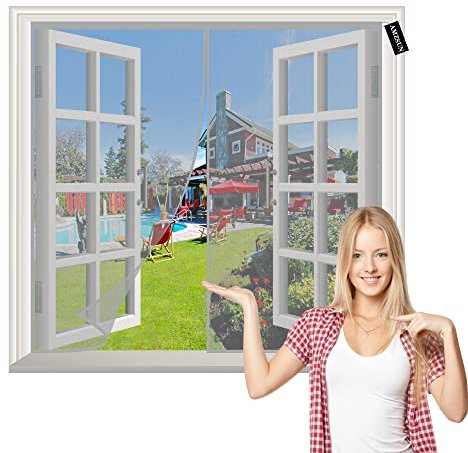 Magnetic Fly Screen Door,Insect Protection Balcony Door Fly Curtain 135x190cm for Basement Patio French Door Keeping Out Flies,Pet and Kid Friendly Without Drilling Grey