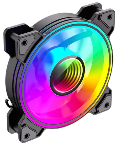 GameMax 120mm Infinity Addressable-RGB PC Case Fan Black, Infinity Mirror Center ARGB Light Effect 5V 3pin Motherboard Aura Sync 1200 RPM 3pin Power - Suitable For Computer Cases & CPU Liquid Coolers