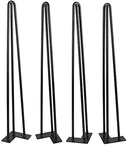 MAYMA 4pcs 76cm DIY Pieds de Table en Métal,Set de Pieds en Epingle à Cheveux,4 Pieds De Table Epingle A Trois Tiges,pour Table Basse/Bureau/Table de Salle à Manger