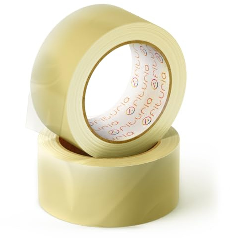OFITURIA Lot de 2 rouleaux de ruban adhésif transparent pour emballage de cartons d'expédition et de déménagement 48 mm x 120 m