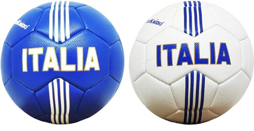 CUCUBA Pallone da Calcio da Allenamento o Partita Italia con Scudetto Tricolore Misura 2 Azzurro o Bianco