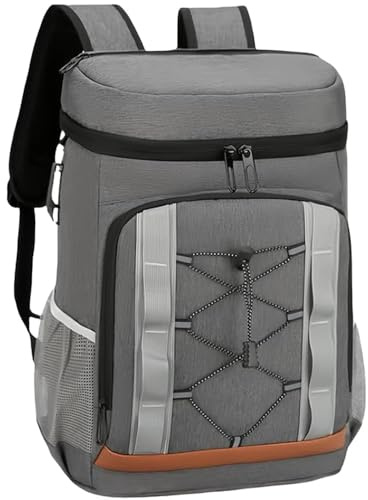 LANHUIYY kylryggsäck 30 l kylväska ryggsäck termoryggsäck picknickryggsäckar kylväska stor isolerad cool väska män kvinnor för picknick/grill/camping/utflykter/shopping (mörkgrå, 30 l)