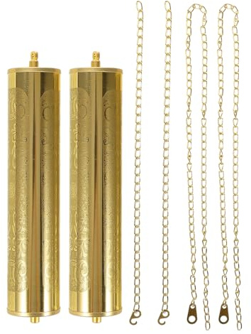 Housoutil Reloj De Piso con Pesos Decorativos De Metal Hueco Y Superficie Lisa Accesorio para Reloj De Pared Péndulo Decorativo para Hogar Y Oficina 8.26 Pulgadas