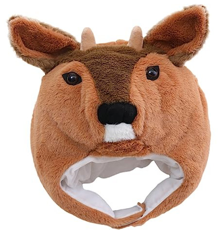 VICASKY dummer Rehhut tiermütze faschingskostüme lustige fasnachtskostüme hut lustig Elchhut niedliche Plüschtierhüte Tierkostüm für Erwachsene Kostümzubehör PP Baumwolle Brown