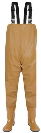 Herren-Overall, Angelhose mit Hosenträgern, atmungsaktiv, Crosswater Wathose, Windbreaker, Anzug für Herren, gelb, 50