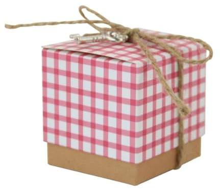Whakano 20 Stück Quadratische Geschenkboxen für Süßigkeiten,Gastgeschenke Schachteln mit Deckeln,Geschenkkartons Boxen,Schöne Favor Boxen für Tischdeko,Hochzeit Taufe Party Feier Dekoration,Rosa