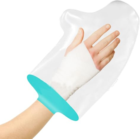Copertura per mano – Copertura impermeabile per la doccia, morbida e confortevole protezione per polsi, dita, riutilizzabile in gesso per la cura delle ferite, recupero da chirurgia S e protezione
