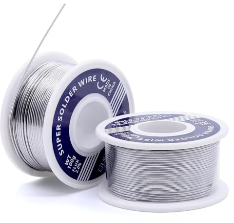 ZHIYUQL® Lötzinn Mit Flussmittel 1mm, 2 Rollen à 100g Lötzinn, Professioneller Lötdraht Für Elektronikreparaturen Und Modellbau Zur Reparatur Von Haushaltsgeräten, Werkzeuggeschäft, Werkstatt