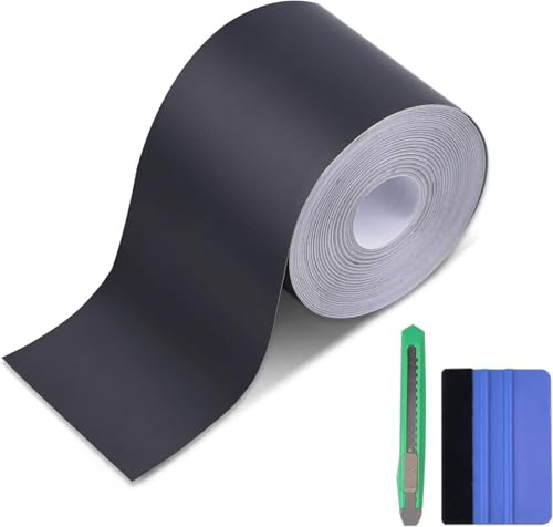 Foneso Ladekantenschutz Folie Schwarz Matt (10cm x 9m) | Robuste Schutzfolie für Stoßstange, Einstiegsleisten & Zierleisten | Selbstklebende Vinylfolie